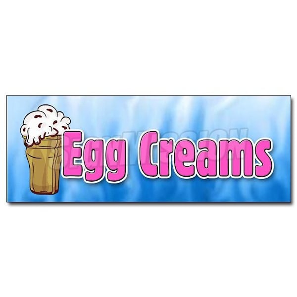 EGG CREAMS DECAL STICKER brooklyn style black and white chocolate soda, D-36 Egg Creams